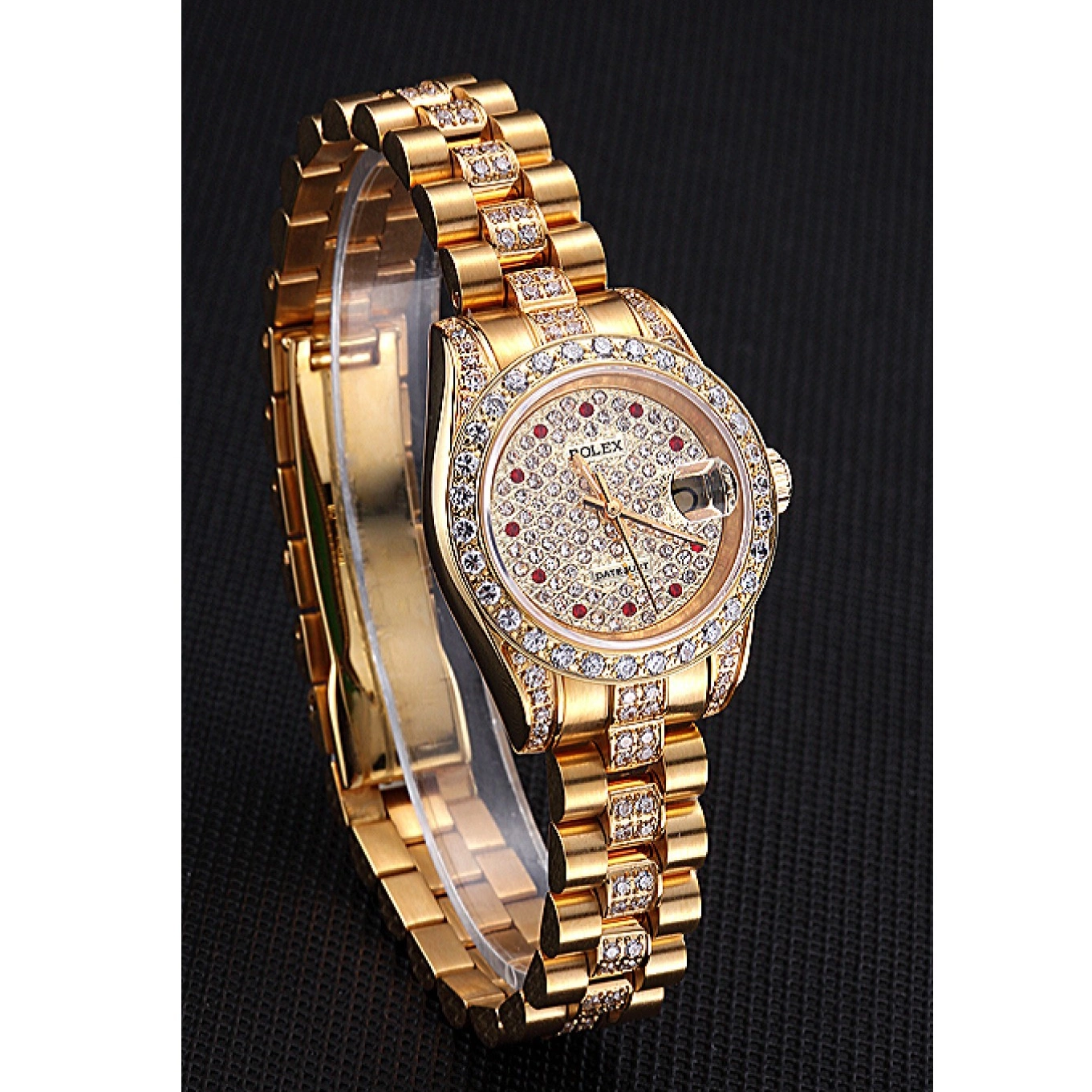 Aaa replica watch Swiss Gold 622023 Dial Diamond Rolex DateJust 0814